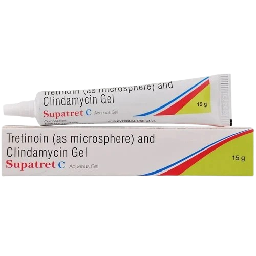 Supatret C Aqueous Gel (Clindamycin 1% w/w + Tretinoin 0.04%
w/w) – 15g tube