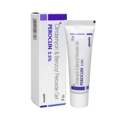 Peroclin 2.5% Gel 15 g (Benzoyl Peroxide 2.5% w/w + Clindamycin
1% w/w)