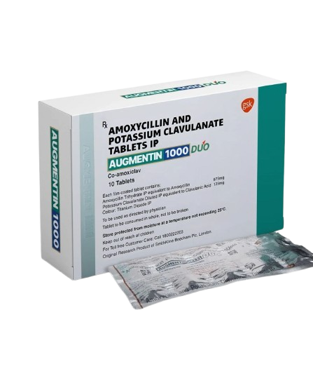 Augmentin 1000mg Tab (Amoxicillin 875mg / Potassium Clavulanate
125mg)