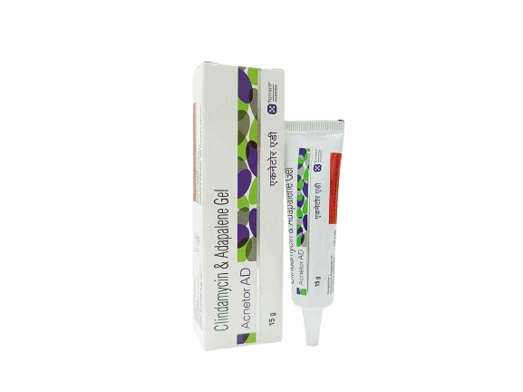 Acnetor AD Gel (Adapalene 0.1% w/w + Clindamycin 1% w/w) –
15gm tube
