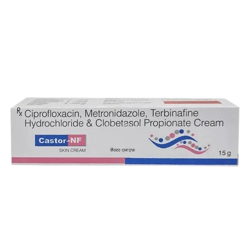 Castor NF Plus Cream 15 g (Fluocinolone Acetonide 0.025% +
Ciprofloxacin 0.5% + Clotrimazole 1%)