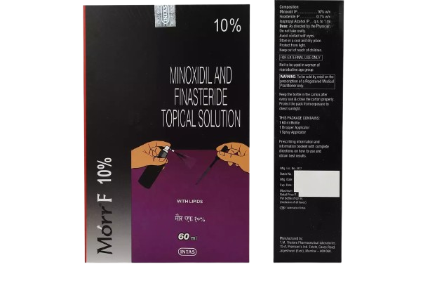Morr F 10% Solution (Minoxidil 10% w/v / Finasteride 0.1% w/v) –
60.0 ml bottle