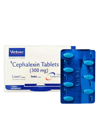 Lixen 300mg Tablet (Cephalexin) for Pets (Pack of 7 pills)