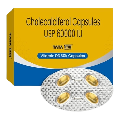 Vitamin D3 60K by Tata 1 mg box of 8 pills