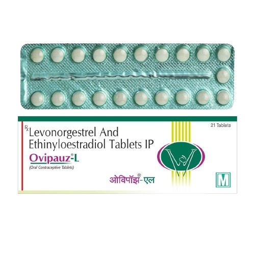 Ovipauz L Tablets (Ethinyl Estradiol 0.03mg + Levonorgestrel
0.15mg) – per pill
