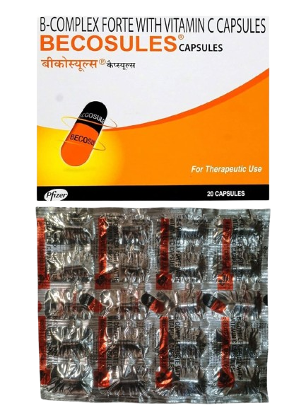 Becosules Capsule (B-Complex & Vitamin C) β 1 strip of 20 capsules