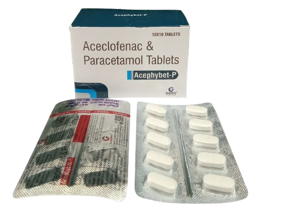 Acephybet-P Tablets (Aceclofenac 100mg + Paracetamol 325mg)