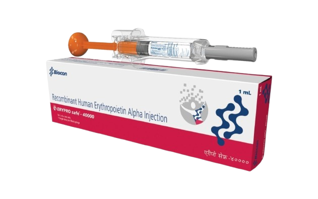 Erypro Safe 40,000 IU Injection (Recombinant Human Erythropoietin Alfa) – 1 ml Prefilled Syringe