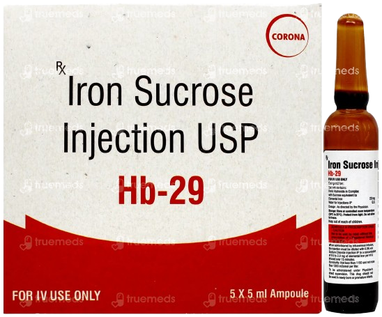 HB 29 100 mg/5 ml Injection (Elemental Iron 100 mg/5 ml) – 5 ml Vial