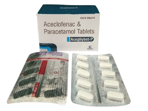 Acephybet-P Tablets (Aceclofenac 100mg + Paracetamol 325mg)
