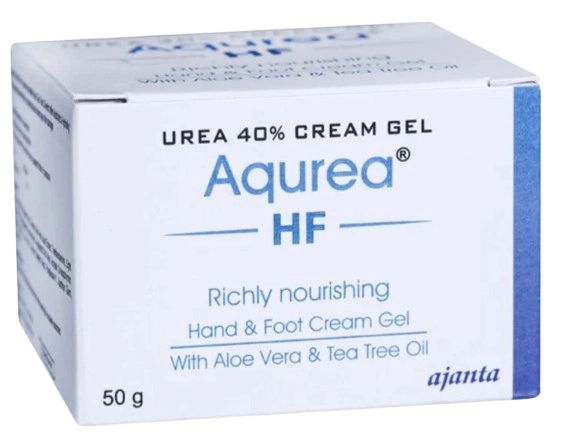 Aqurea-HF Gel (Urea 40% Hand & Foot Cream Gel) – 50 gm tube