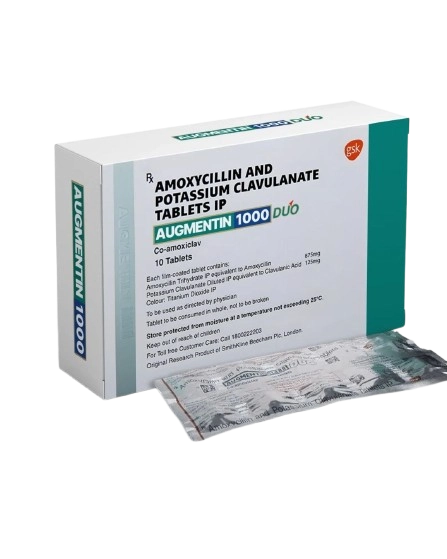 Augmentin 1000mg Tab (Amoxicillin 875mg / Potassium Clavulanate
125mg)