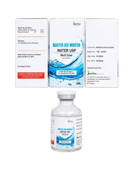 Bacto Jee Water USP Multi-Dose Injection (Bacteriostatic Water) – 30 ml Vial