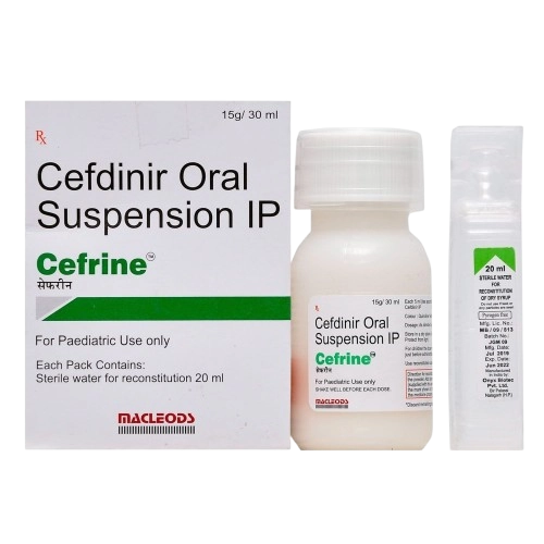 Cefrine Oral Suspension 125mg/5ml (Cefdinir) – 30ml bottle