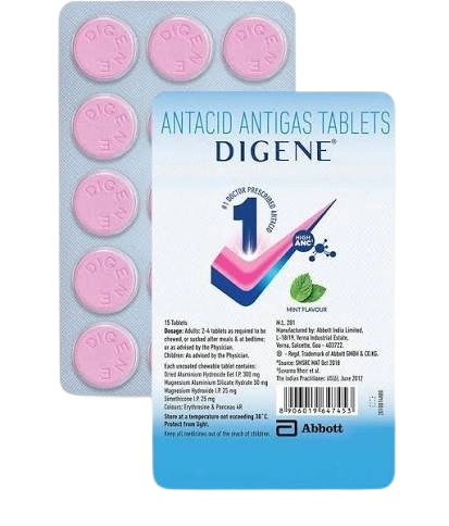Digene Antacid Antigas Tablet – 15 Tablets