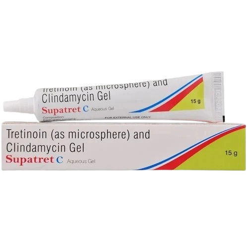 Supatret C Aqueous Gel (Clindamycin 1% w/w + Tretinoin 0.04%
w/w) – 15g tube