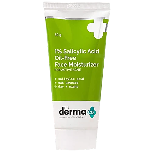 The Derma Co 1% Salicylic Acid Oil-Free Moisturizer 50 g (For Active
Acne)