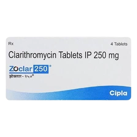 Zoclar 250 mg Tablet (Clarithromycin 250 mg)