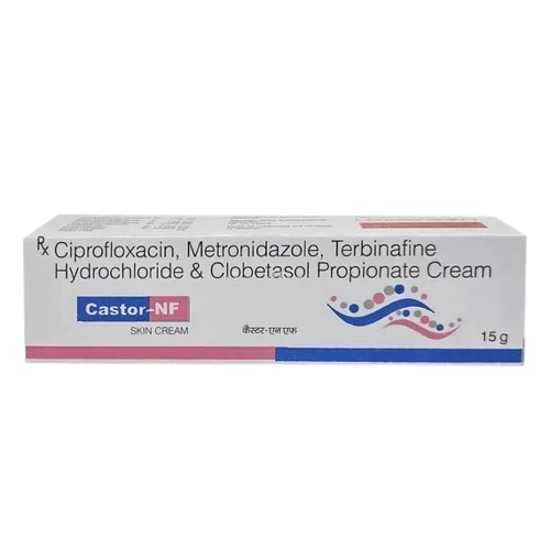 Castor NF Plus Cream 15 g (Fluocinolone Acetonide 0.025% +
Ciprofloxacin 0.5% + Clotrimazole 1%)