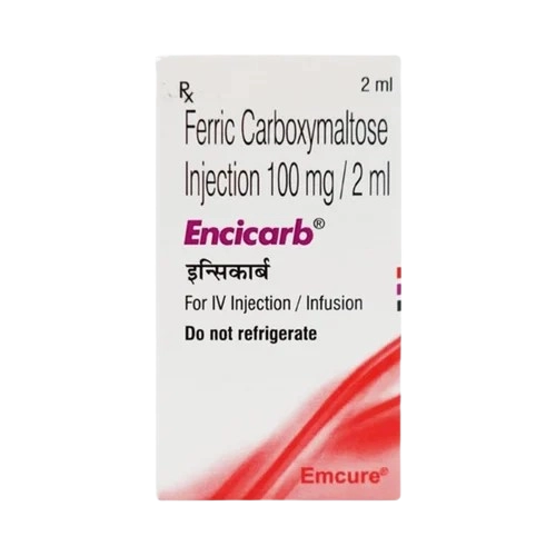 Encicarb 100 mg Injection (Ferric Carboxymaltose / Elemental Iron
100 mg / 2 ml)