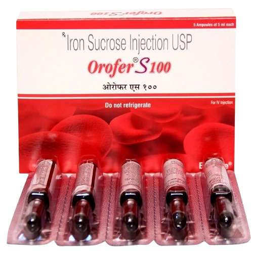 Orofer S 100 Injection (Iron Sucrose 100 mg / 5 ml)
