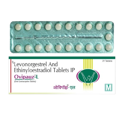 Ovipauz L Tablets (Ethinyl Estradiol 0.03mg + Levonorgestrel
0.15mg) – per pill