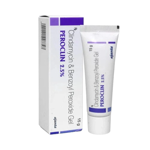 Peroclin 2.5% Gel 15 g (Benzoyl Peroxide 2.5% w/w + Clindamycin
1% w/w)