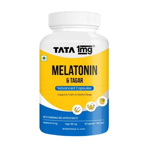 Tata 1mg Melatonin 10mg Vegetarian Capsules β bottle of 30
capsules