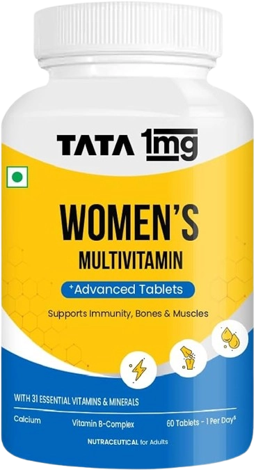 Tata 1mg Women’s Multivitamin Veg Tablets – bottle of 60 capsules