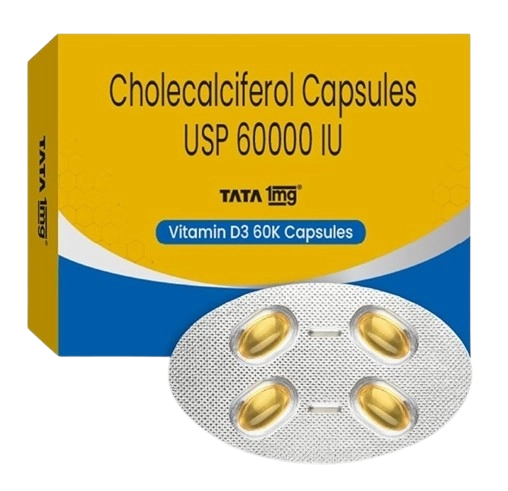 Vitamin D3 60K by Tata 1 mg box of 8 pills